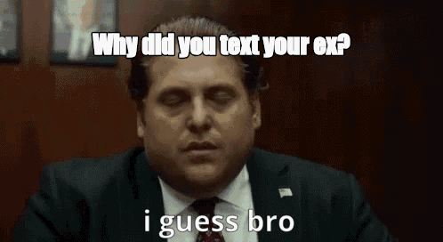 Why did you text your ex? - I Guess Bro Meme GIF