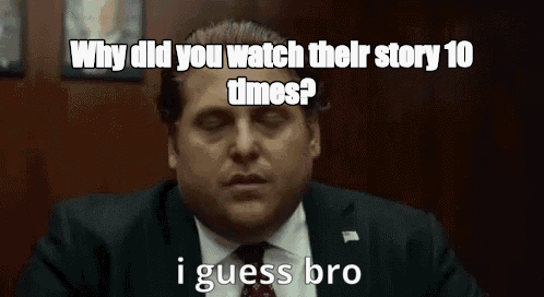 Why did you watch their story 10 times? - I Guess Bro Meme GIF
